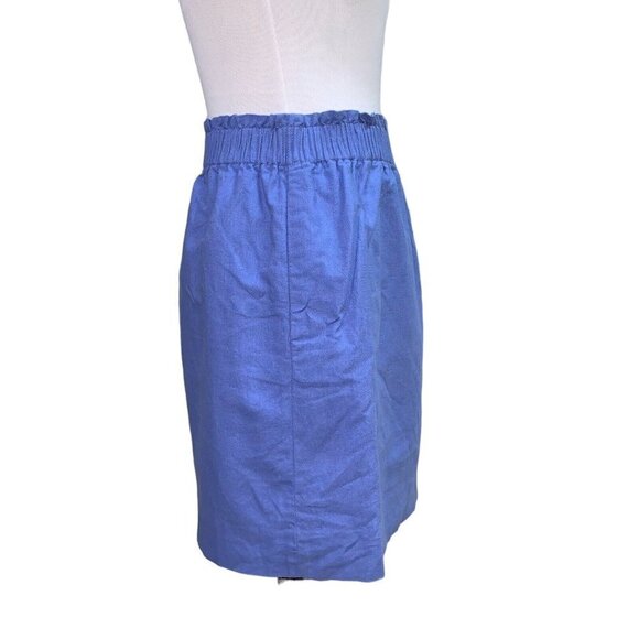 J. Crew Factory Women's Size 4 Sidewalk Mini Skirt Style 41575 Linen Blend Blue - Picture 7 of 8